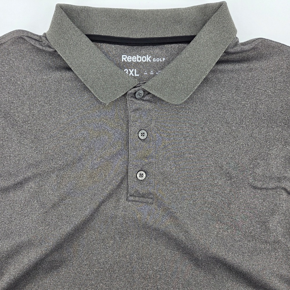 Reebok Golf‎ Performance Polo Shirt Short Sleeve Casual Charcoal Gray Men's 3XL